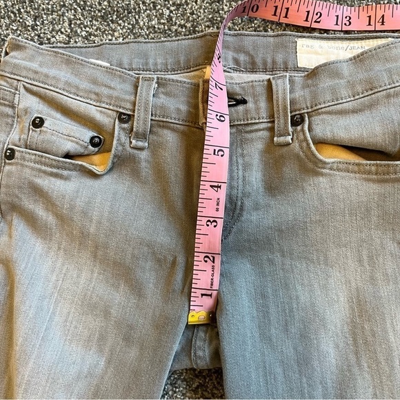 Rag & Bone Dre Grey Low Rise Skinny Raw Hem Jeans size 24 - Picture 8 of 11